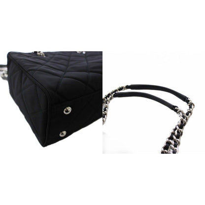 Prada Tessuto Nylon Saffiano Quilted Shoulder Bag Black KH — view 9