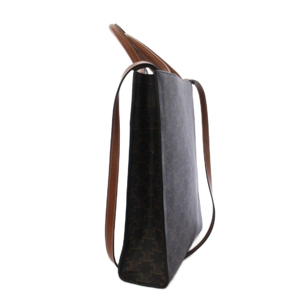 Celine Vertical Cabas Mall Triomphe Tote Shoulder Bag 2-Way Brown KH — view 3