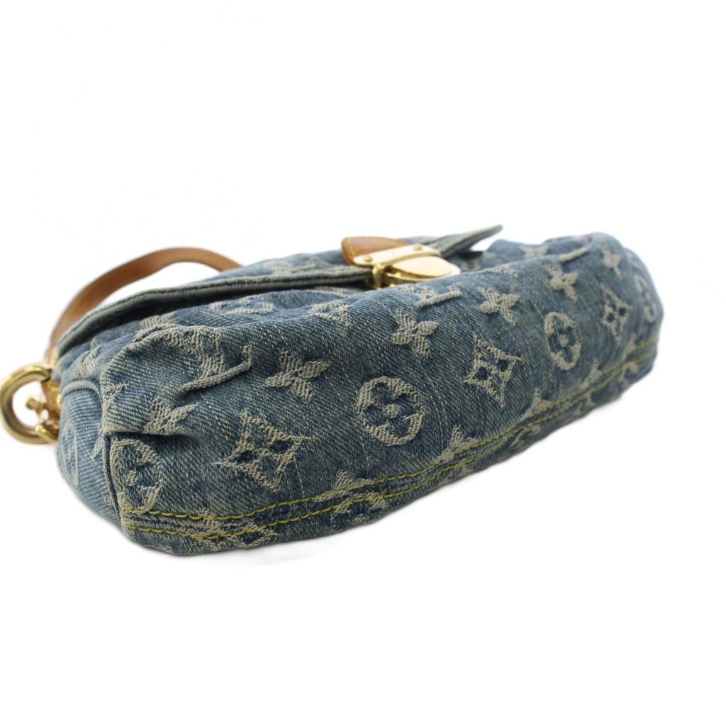 Louis Vuitton Mini Pleaty Monogram Denim Handbag Blue KH — view 4