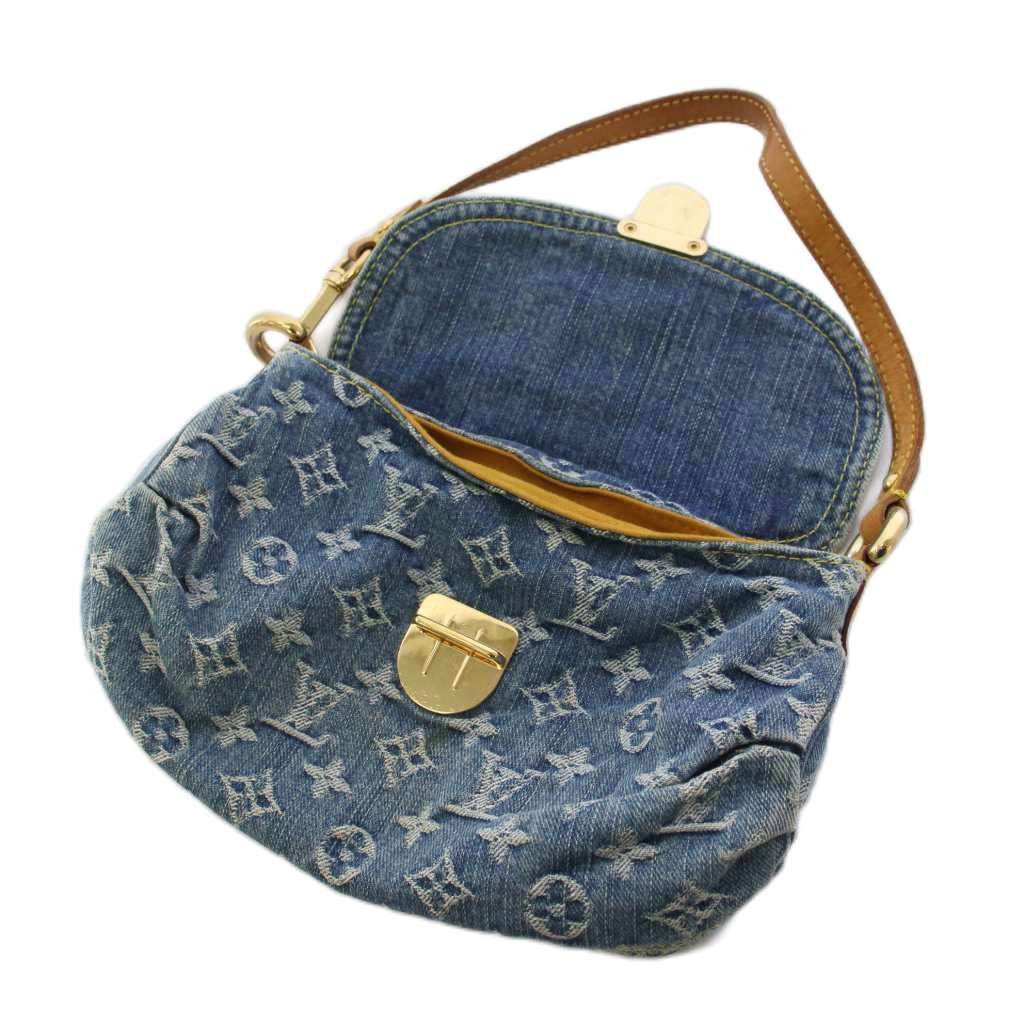 Louis Vuitton Mini Pleaty Monogram Denim Handbag Blue KH — view 6