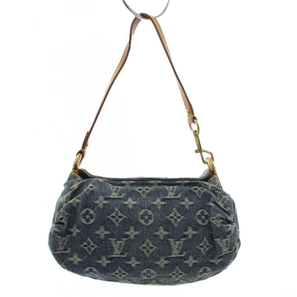 Louis Vuitton Mini Pleaty Monogram Denim Handbag Blue KH — view 2