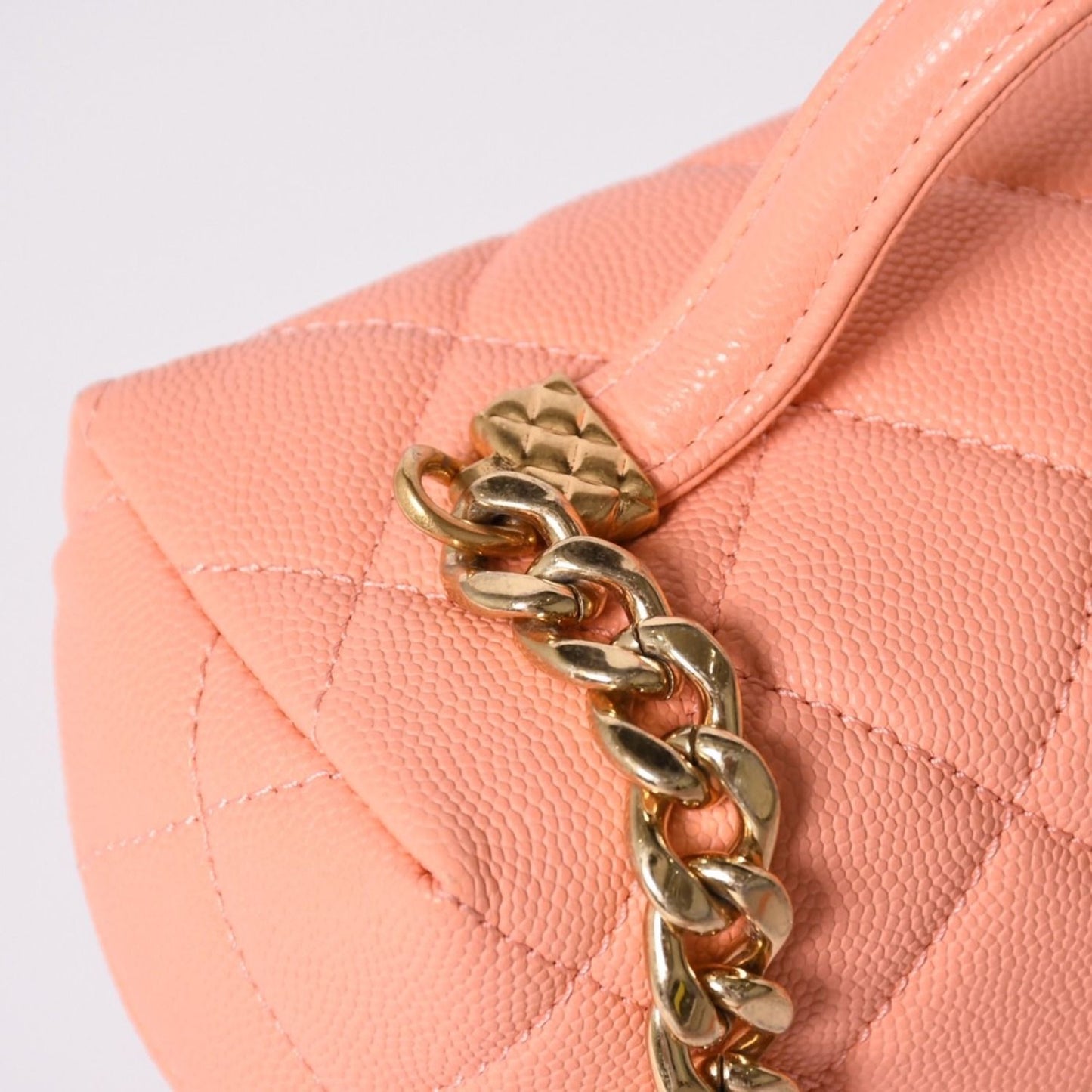 Chanel Vanity Chain Shoulder Bag 2-Way Base CC Logo Caviar Leather Pink — view 6