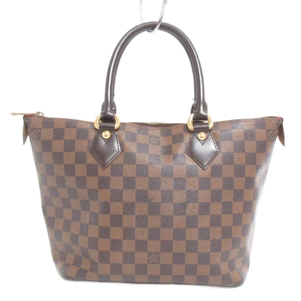 Louis Vuitton Damier Ebene Saleya PM Tote Shoulder Bag Brown