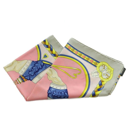 Hermes Harnais de Coeur Carre 90 Scarf All Over Pattern Silk Pink Multicolor — view 3