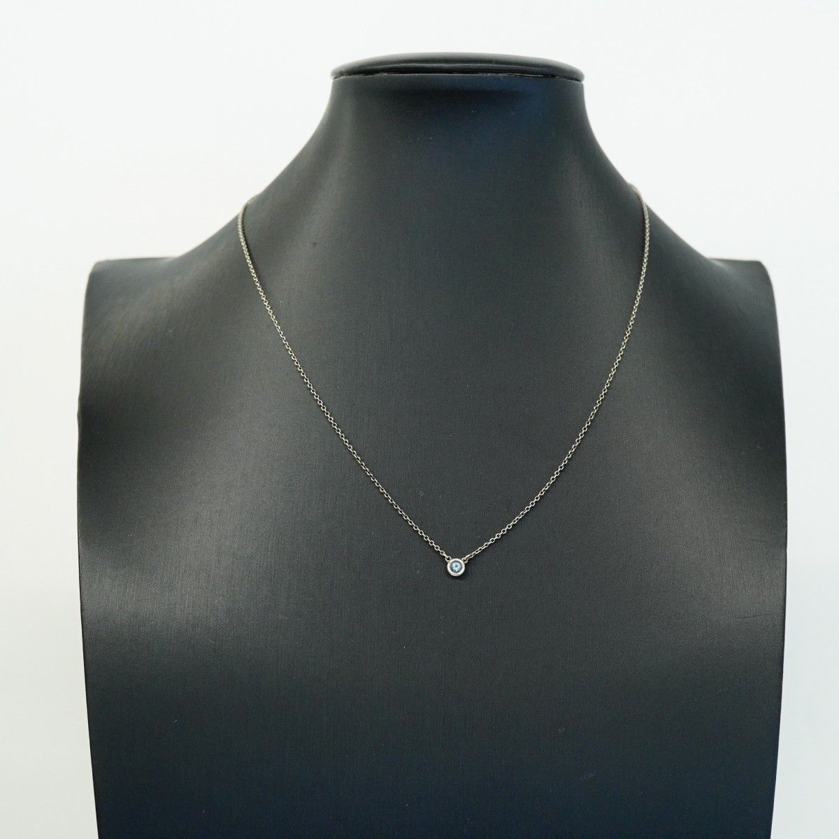 Tiffany & Co Necklace by the Yard 925 Sterling Silver Aquamarine Blue — view 6