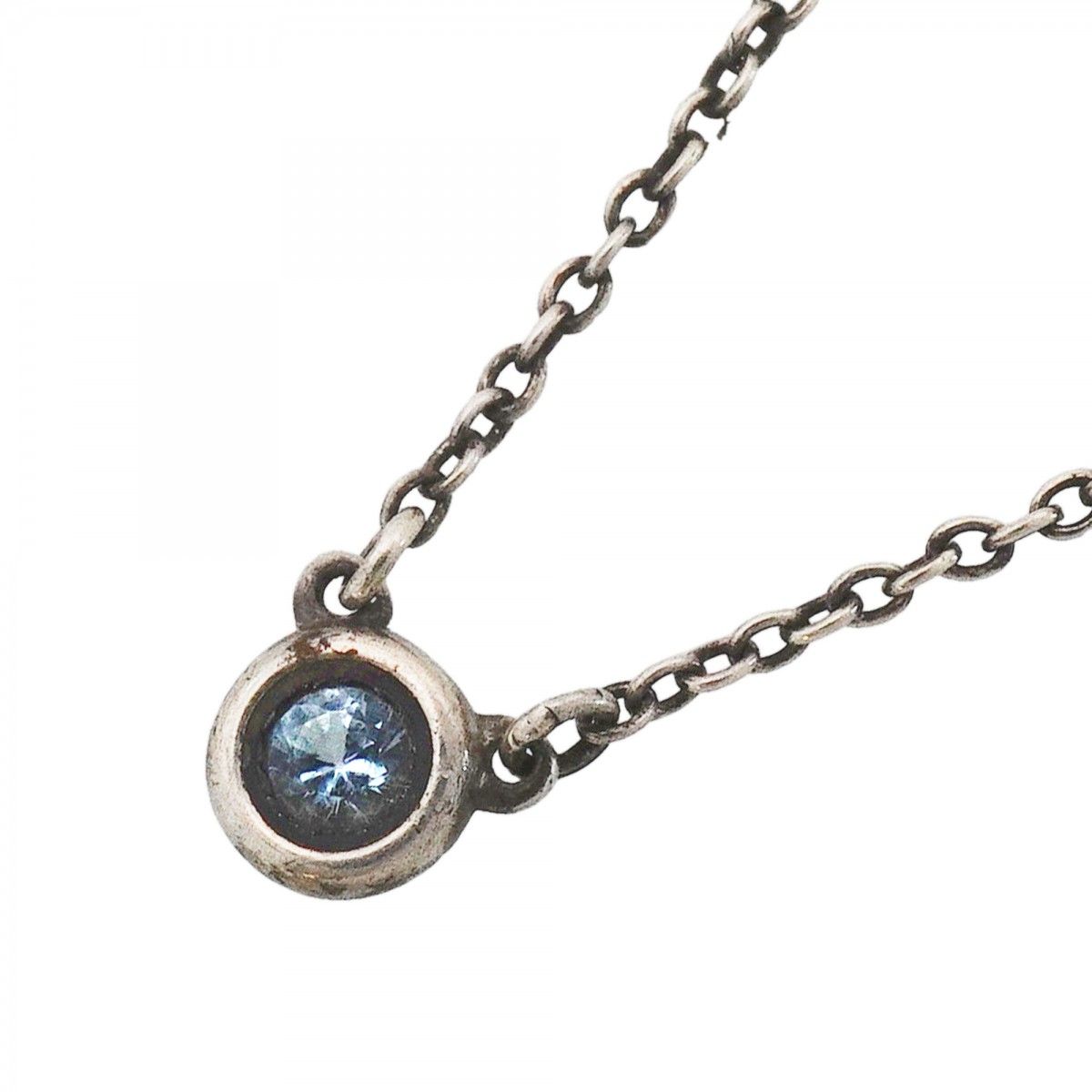Tiffany & Co Necklace by the Yard 925 Sterling Silver Aquamarine Blue