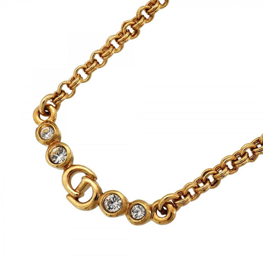 Dior Necklace CD Logo Gold Plated Rhinestone