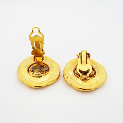 Chanel Earrings Vintage CC Logo Gold Plated — view 3