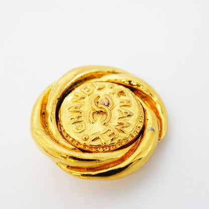 Chanel Earrings Vintage CC Logo Gold Plated — view 6