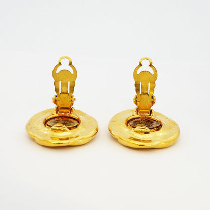 Chanel Earrings Vintage CC Logo Gold Plated — view 7