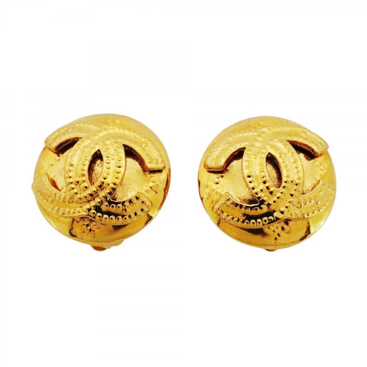 Chanel Earrings Vintage CC Logo Round
