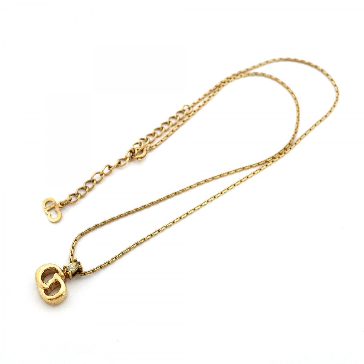 Dior Necklace CD Logo Gold Plated Rhinestone — view 3