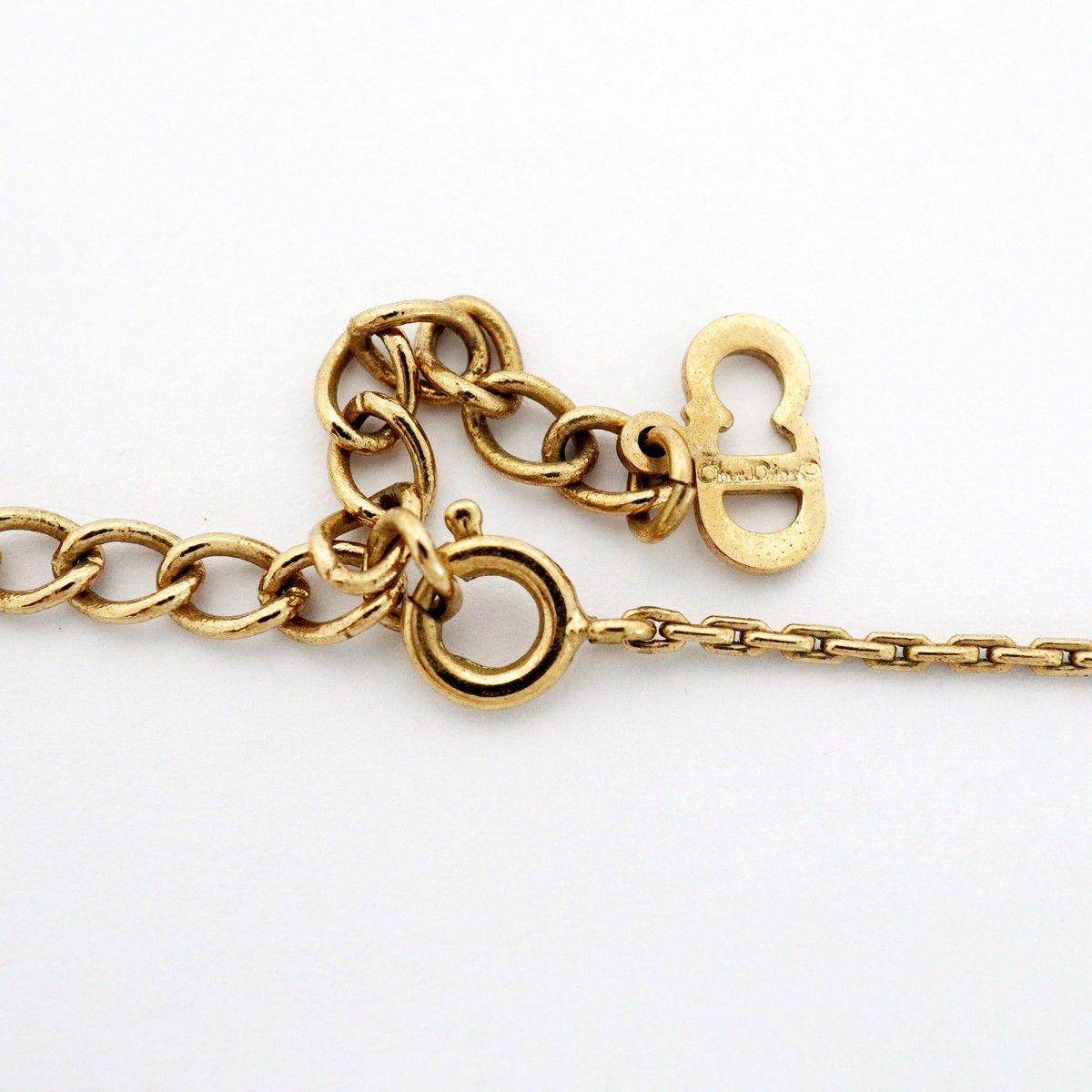 Dior Necklace CD Logo Gold Plated Rhinestone — view 4