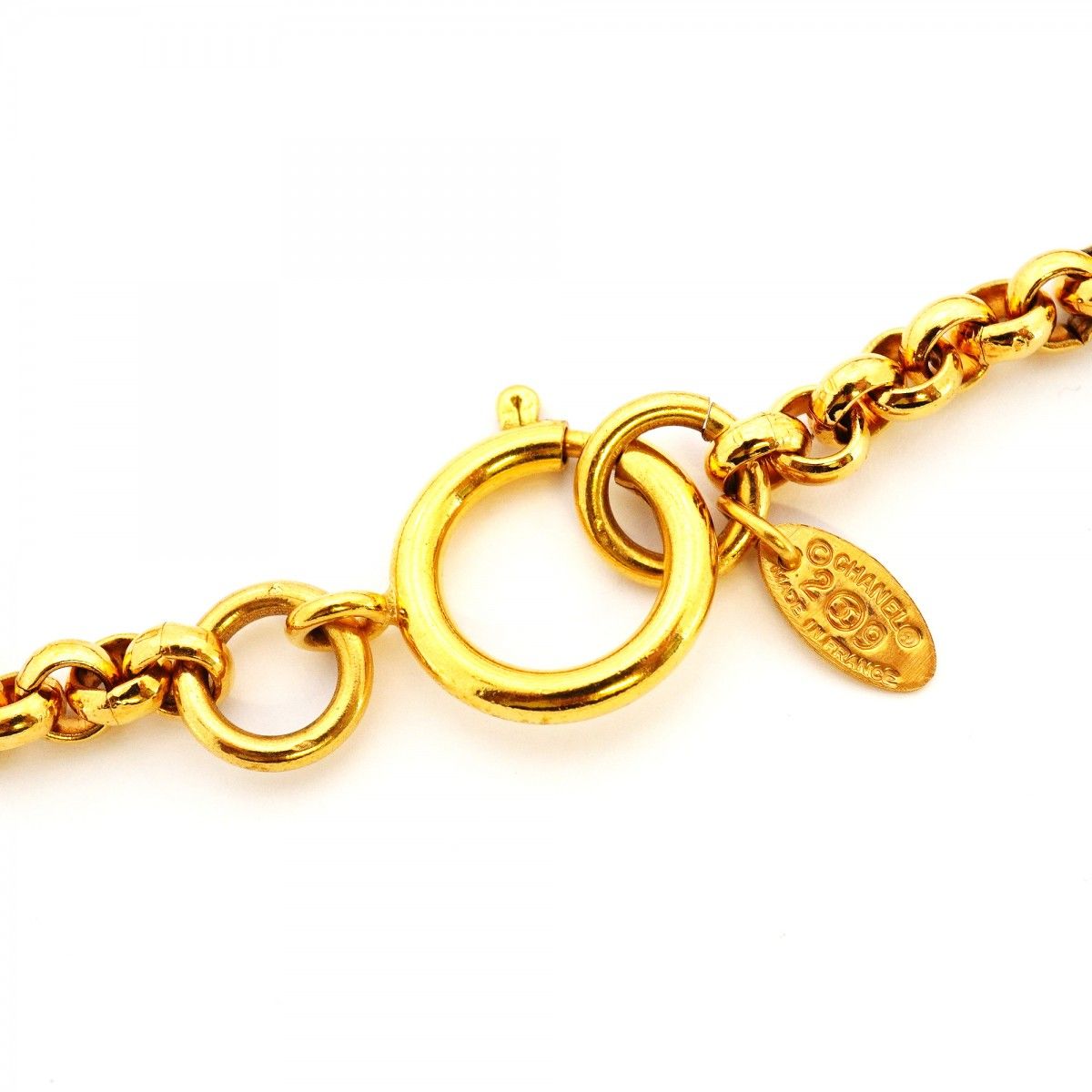 Chanel Necklace Vintage CC Logo Gold Plated — view 4