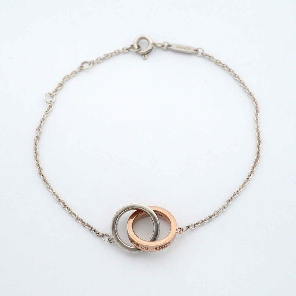 Tiffany & Co Bracelet Interlocking 925 Sterling Silver Gold Rubedo — view 3