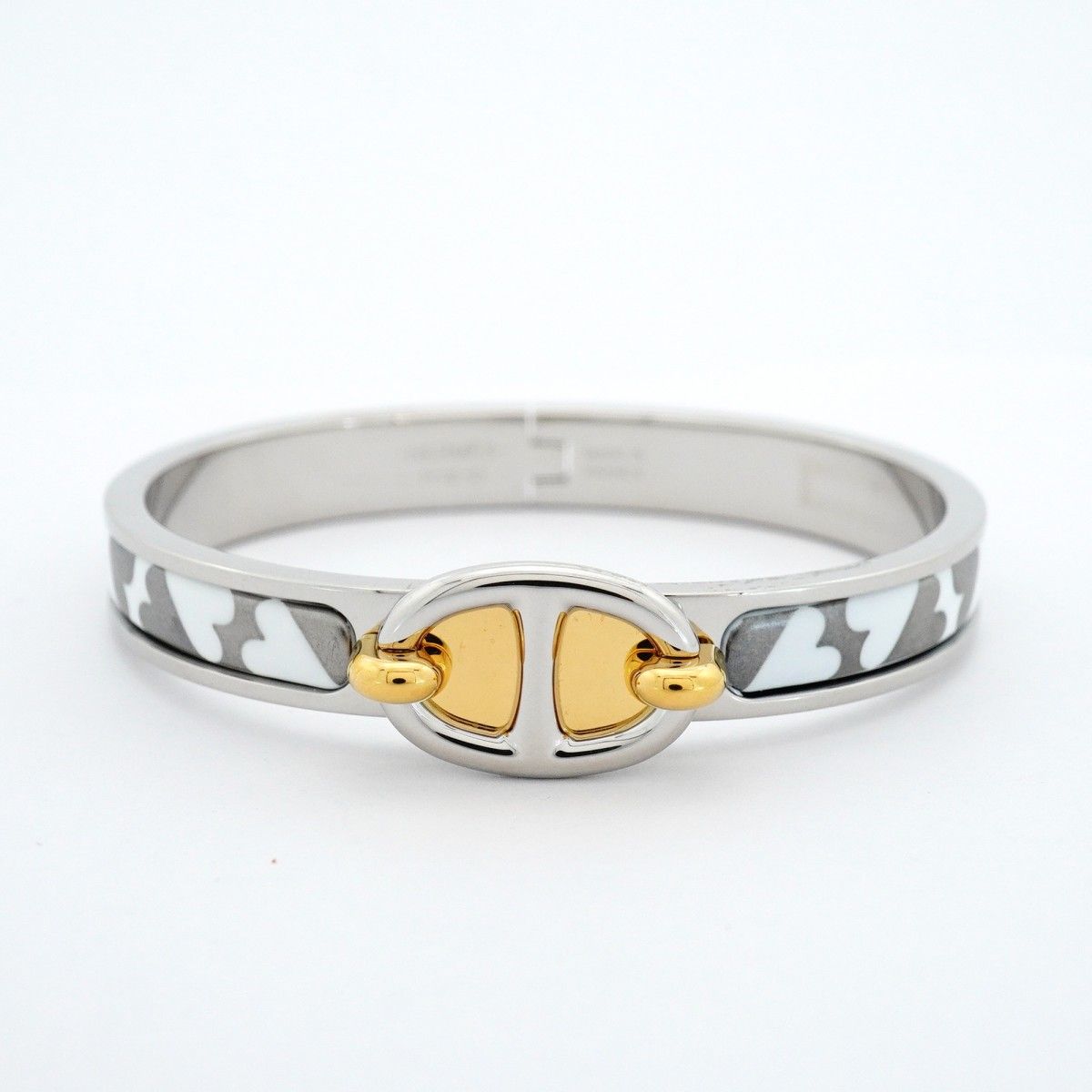 Hermes Bangle Chaine D'ancre Mini Click Metal Gold Silver White Bracelet — view 4