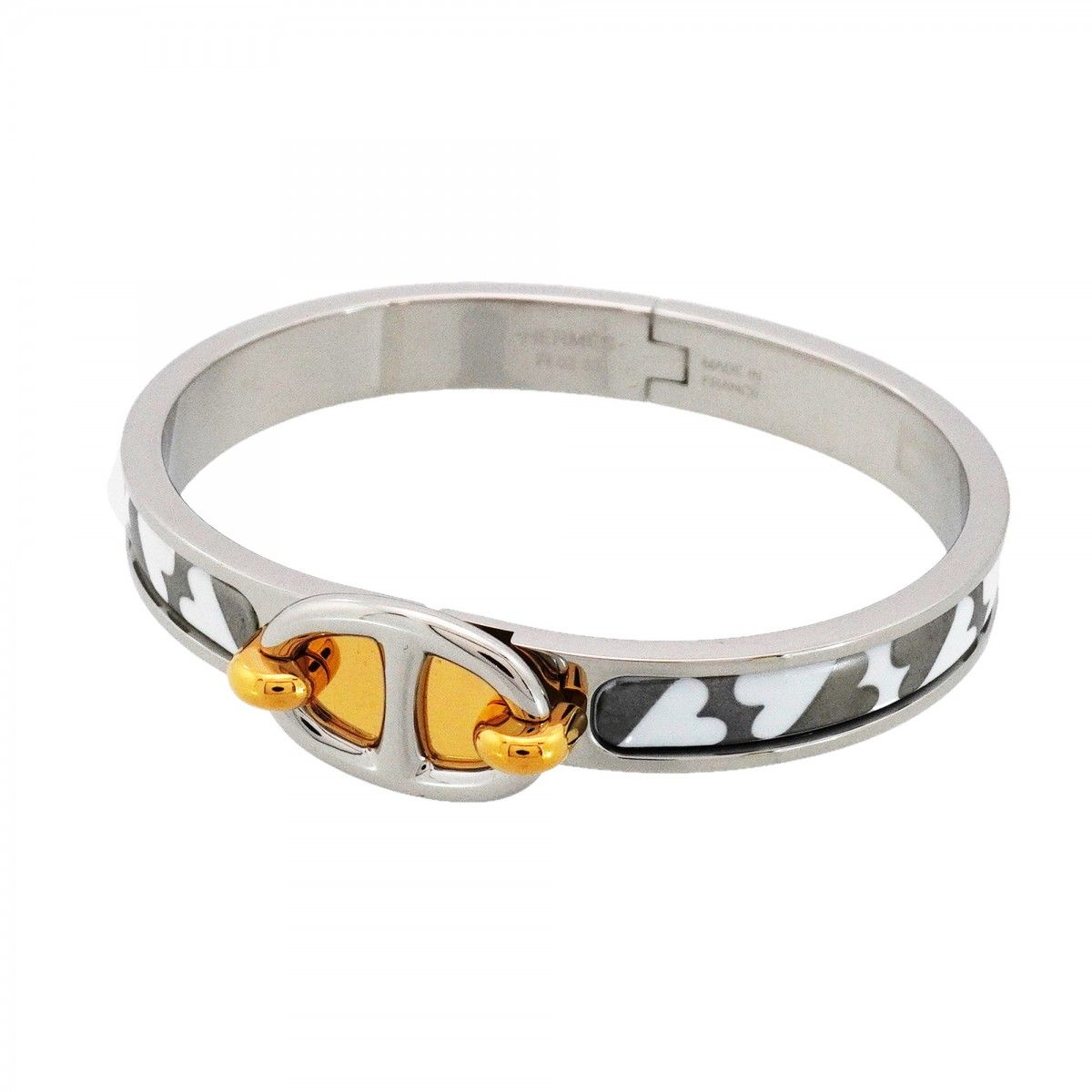 Hermes Bangle Chaine D'ancre Mini Click Metal Gold Silver White Bracelet