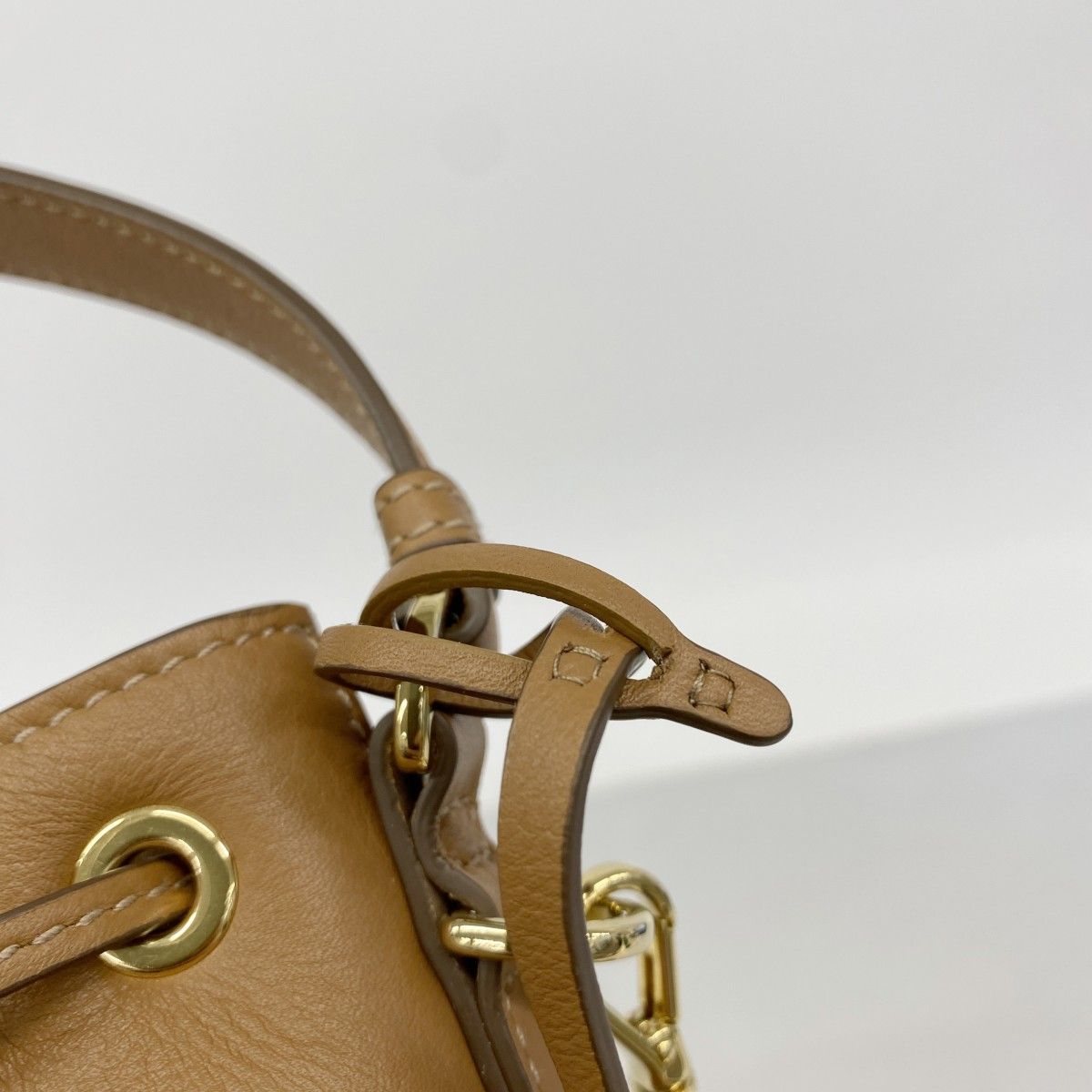Prada Handbag Leather Brown Gold 2-Way — view 6