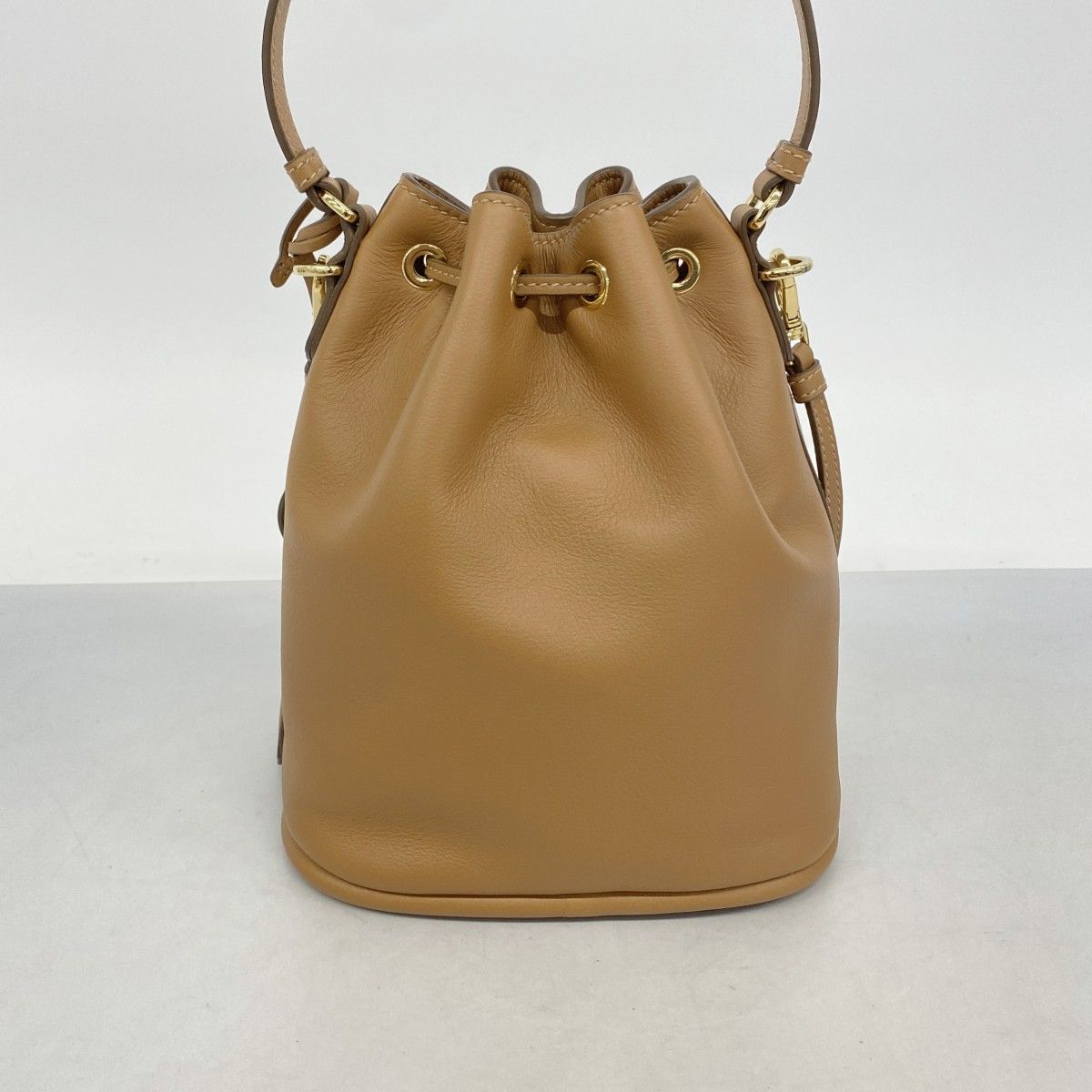 Prada Handbag Leather Brown Gold 2-Way — view 9