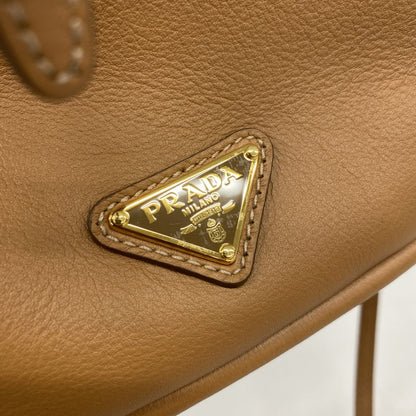Prada Handbag Leather Brown Gold 2-Way — view 7