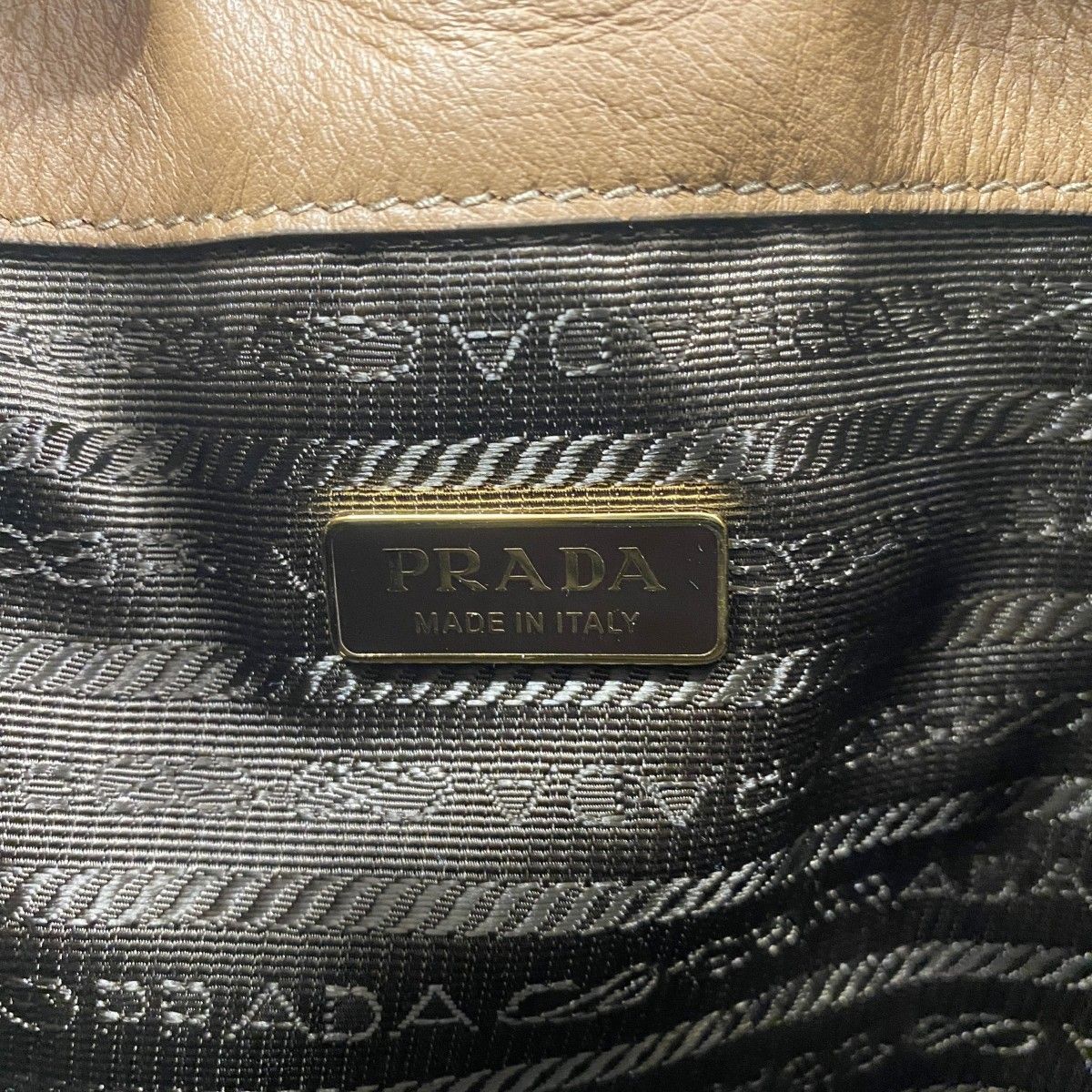 Prada Handbag Leather Brown Gold 2-Way — view 5