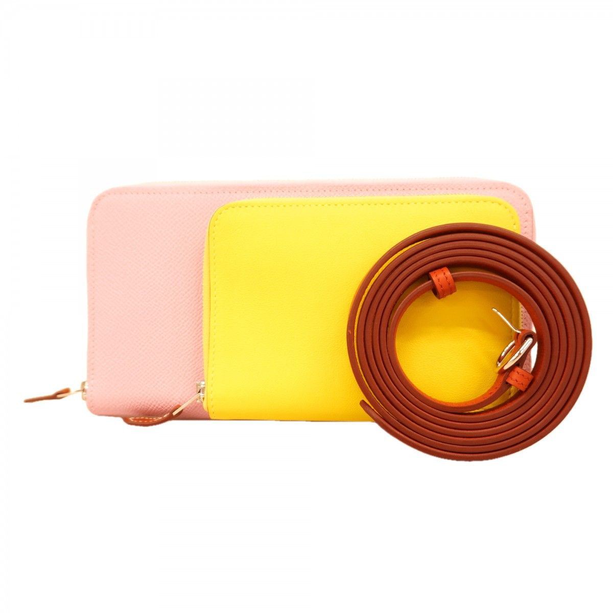 Hermes Shoulder Wallet Nouveau to Go Swift Veau Lime Cuy Veur Mauve Silvestre
