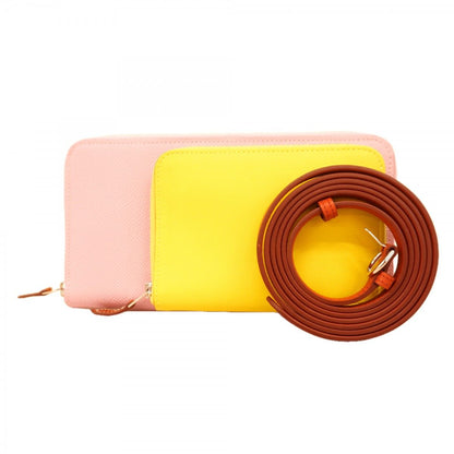 Hermes Shoulder Wallet Nouveau to Go Swift Veau Lime Cuy Veur Mauve Silvestre