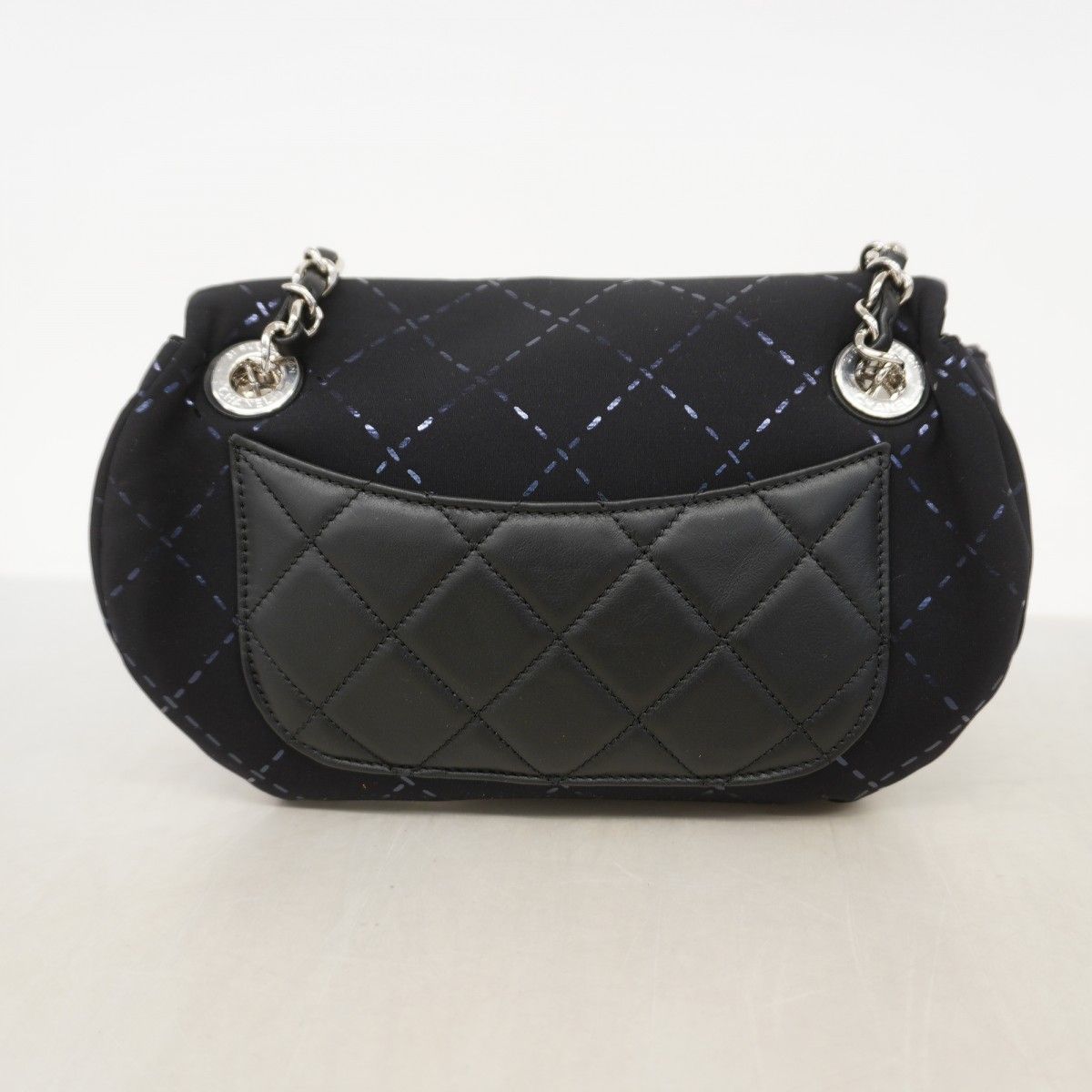 Chanel Waist Bag Jersey Black Silver — view 7