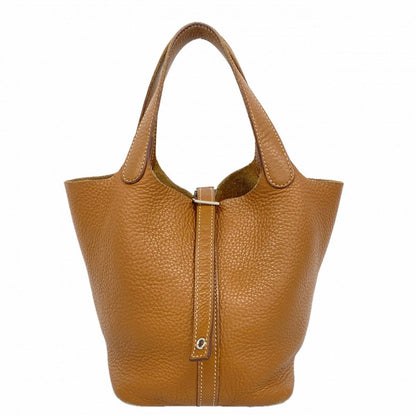 Hermes Handbag Picotin Lock PM Taurillon Clemence Gold Silver