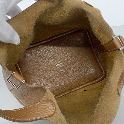 Hermes Handbag Picotin Lock PM Taurillon Clemence Gold Silver — view 4