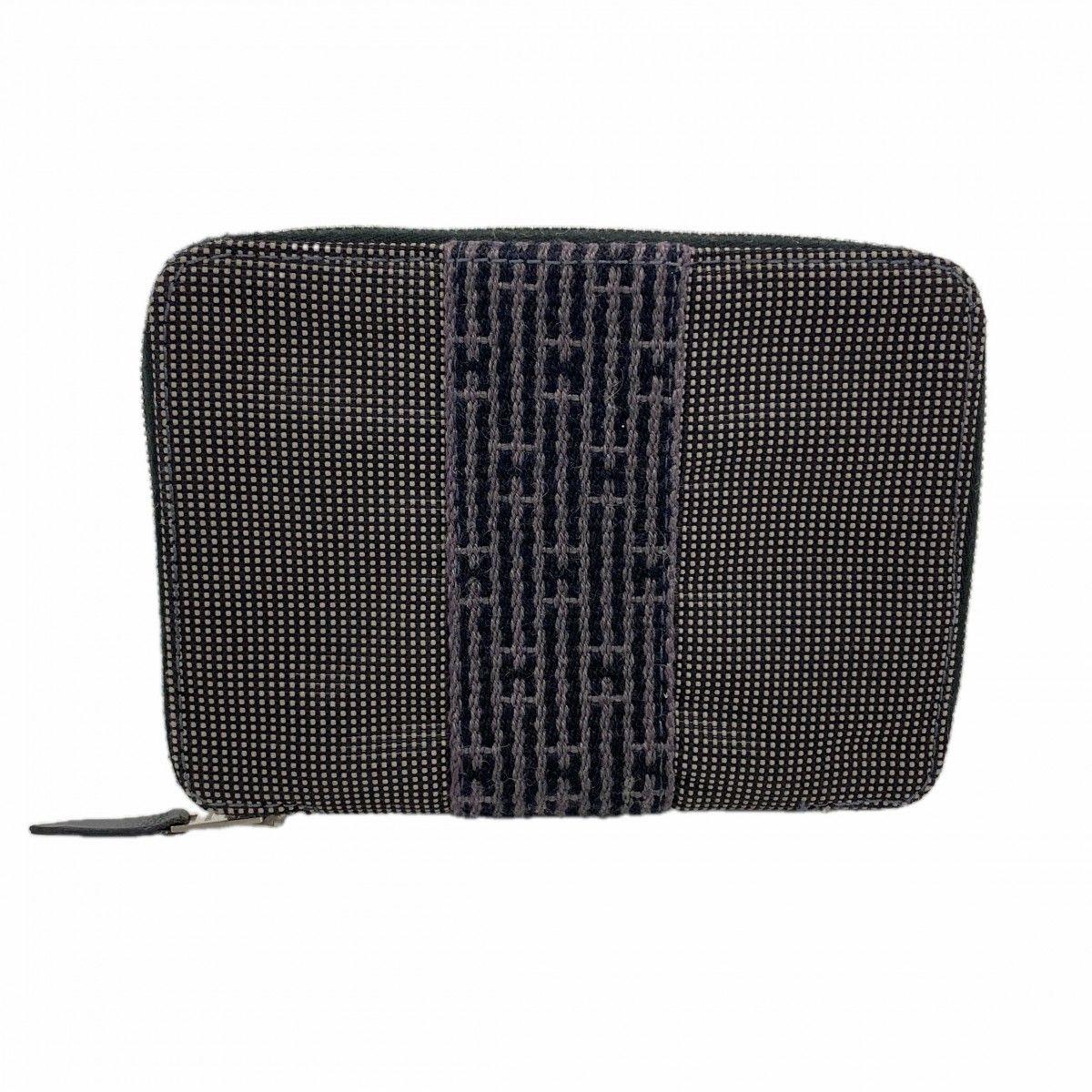 Hermes Coin Case Her Line Purse PM Canvas Gray Silver
