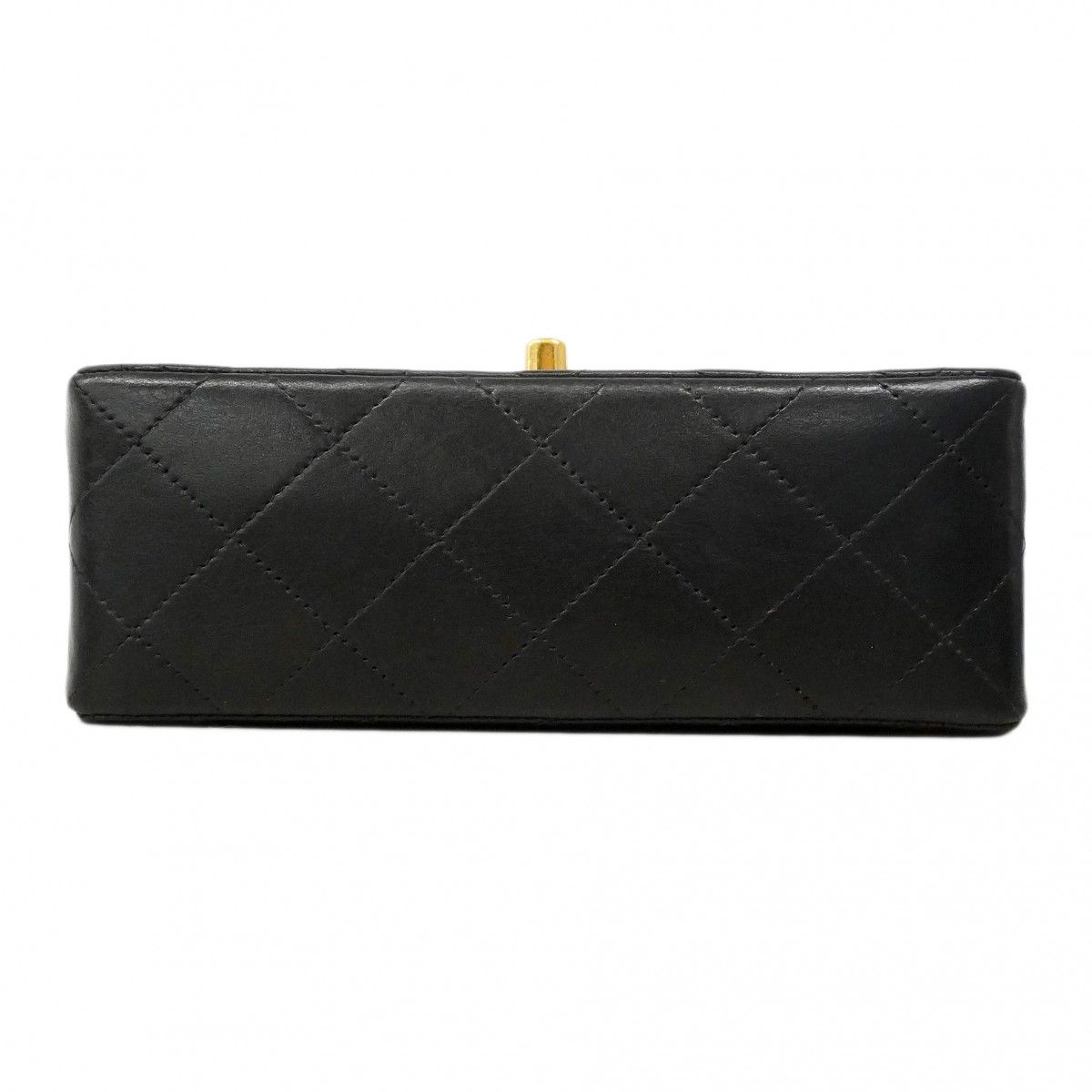 Chanel Shoulder Bag Mini Quilted Lambskin Black Gold — view 3