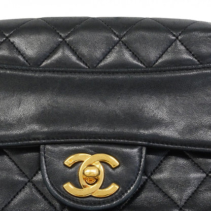 Chanel Shoulder Bag Quilted Lambskin Black Gold — view 9