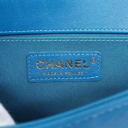 Chanel Shoulder Bag Body Stitch Lambskin Blue Chien Pants Gold — view 5