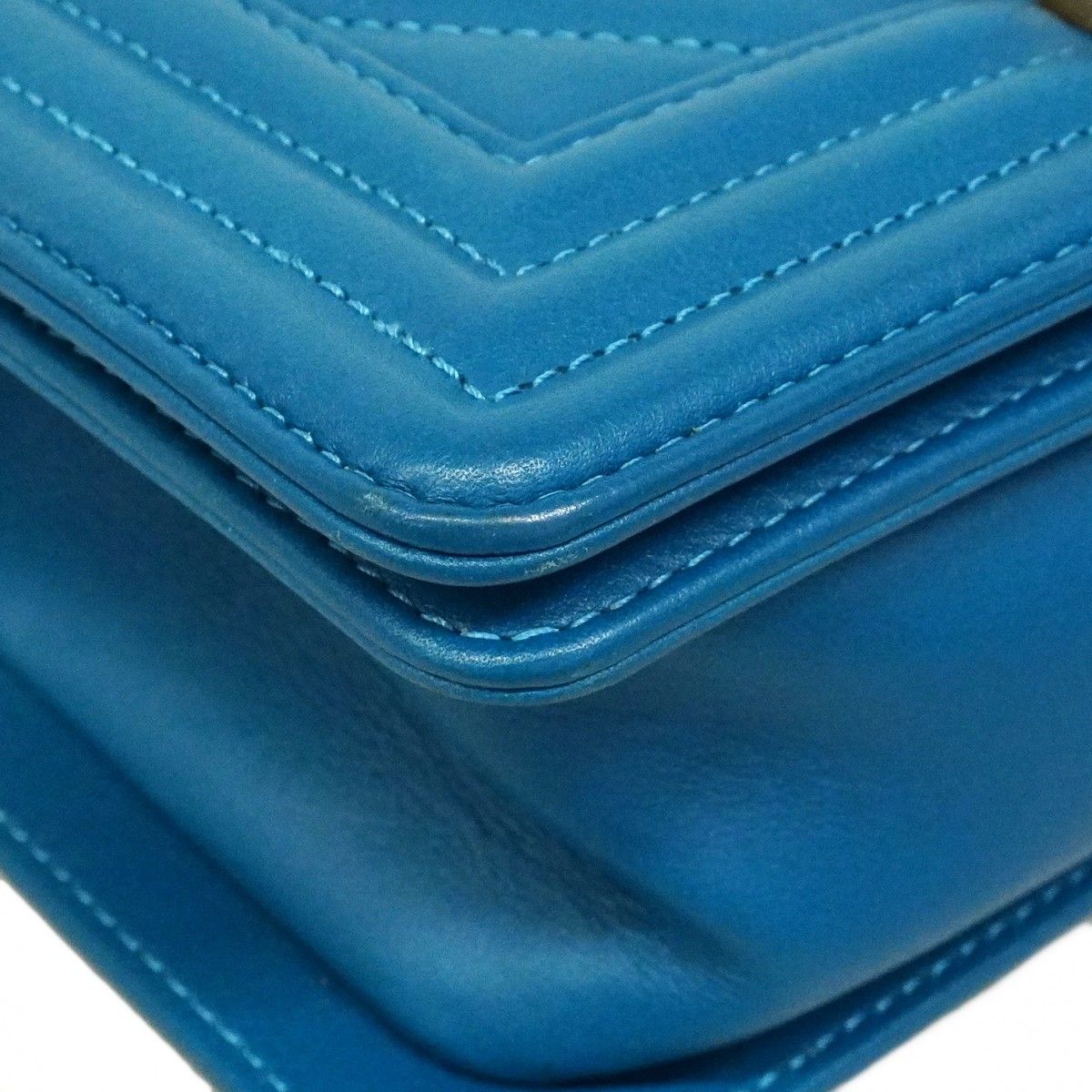 Chanel Shoulder Bag Body Stitch Lambskin Blue Chien Pants Gold — view 7