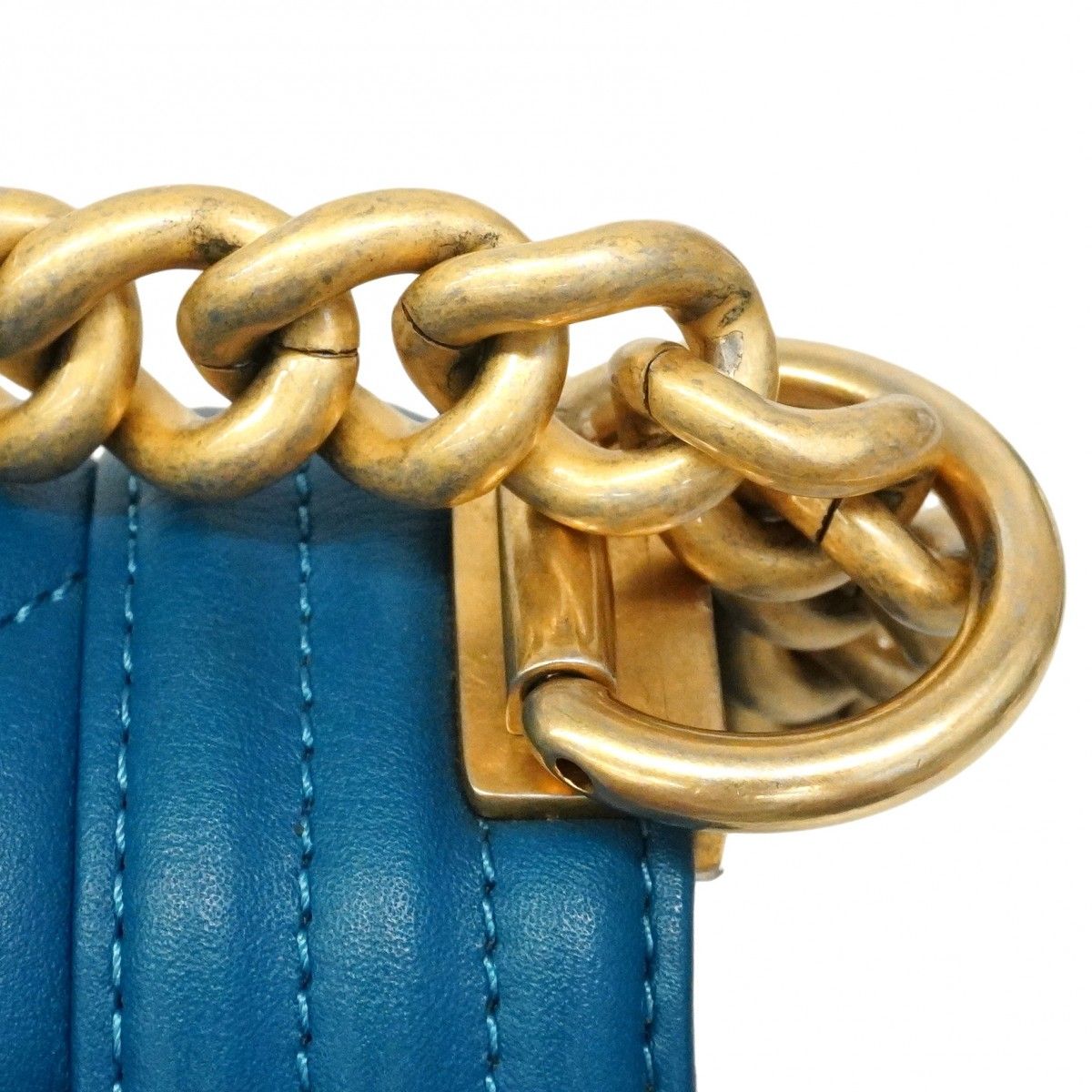 Chanel Shoulder Bag Body Stitch Lambskin Blue Chien Pants Gold — view 8