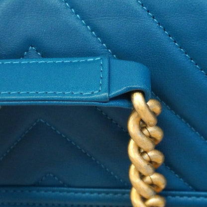 Chanel Shoulder Bag Body Stitch Lambskin Blue Chien Pants Gold — view 9