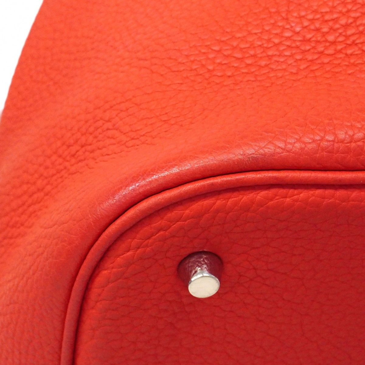 Hermes Handbag Picotin Lock GM Taurillon Clemence Rouge Casac Silver — view 8