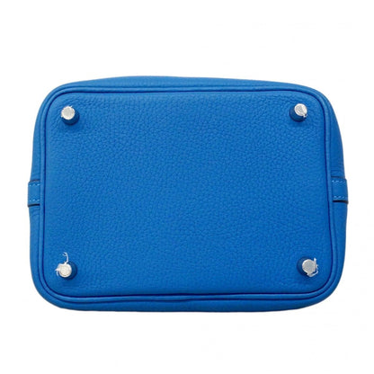 Hermes Handbag Picotin Lock PM Taurillon Clemence Mykonos Silver — view 3