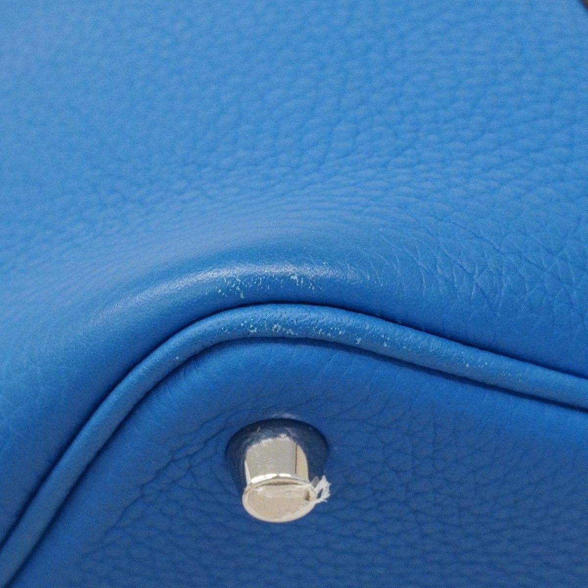 Hermes Handbag Picotin Lock PM Taurillon Clemence Mykonos Silver — view 6