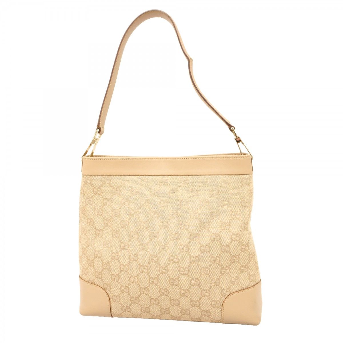 Gucci Shoulder Bag GG Canvas Beige Champagne Gold