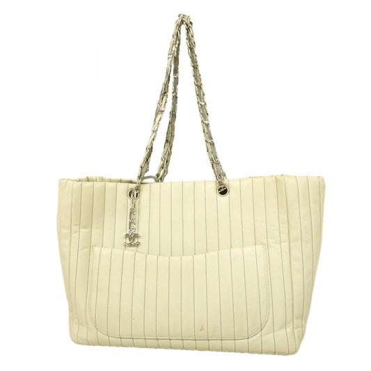 Chanel Chain Tote New Mademoiselle Lambskin Pale Green Silver
