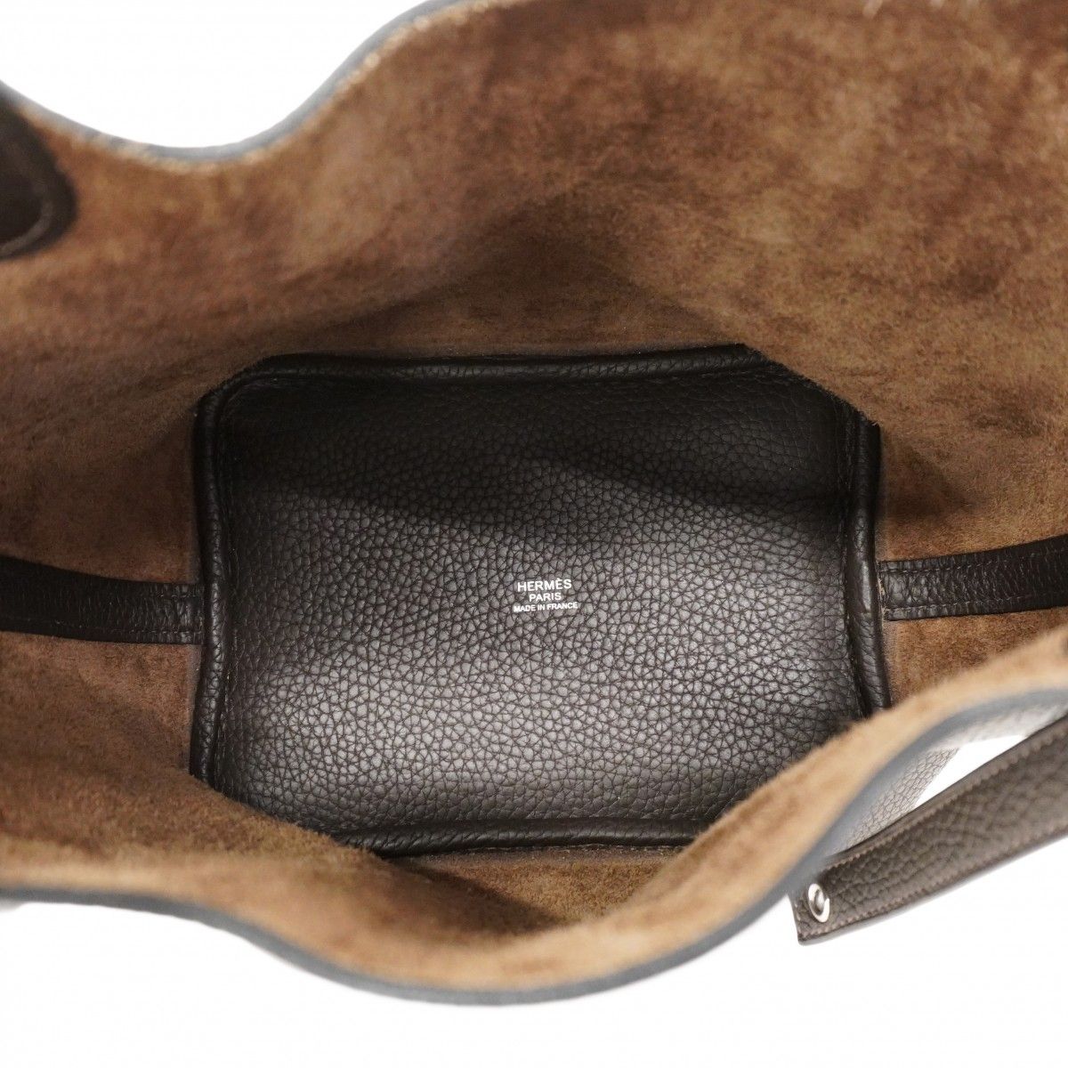 Hermes Handbag Picotin Lock PM Taurillon Clemence Ebene Silver — view 4