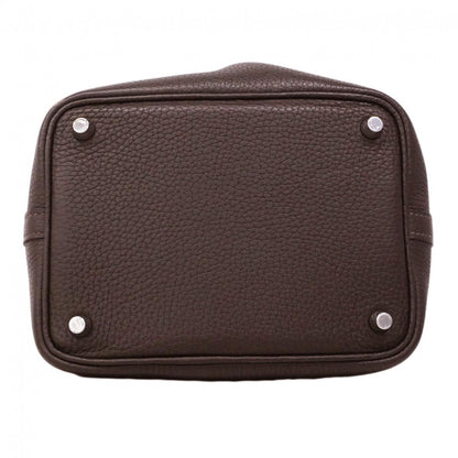 Hermes Handbag Picotin Lock PM Taurillon Clemence Ebene Silver — view 3