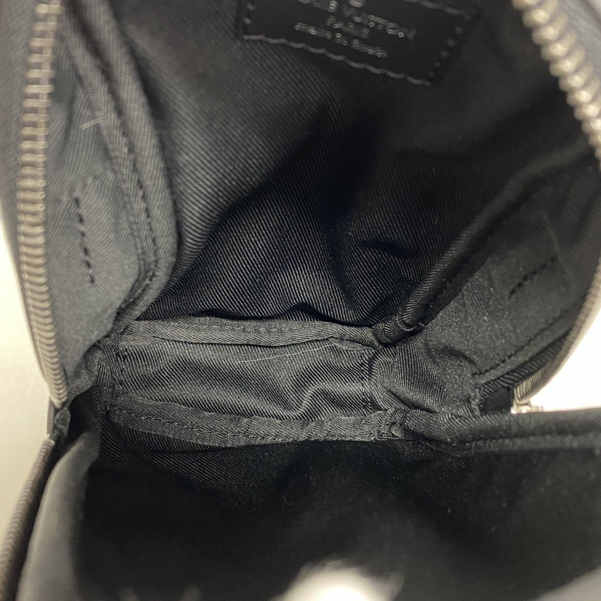 Louis Vuitton Shoulder Bag Monogram Eclipse Reverse Double Phone Pouch Gray — view 4