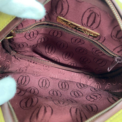 Cartier Shoulder Bag Must Leather Beige Bordeaux Gold — view 4