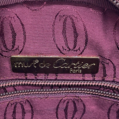 Cartier Shoulder Bag Must Leather Beige Bordeaux Gold — view 5