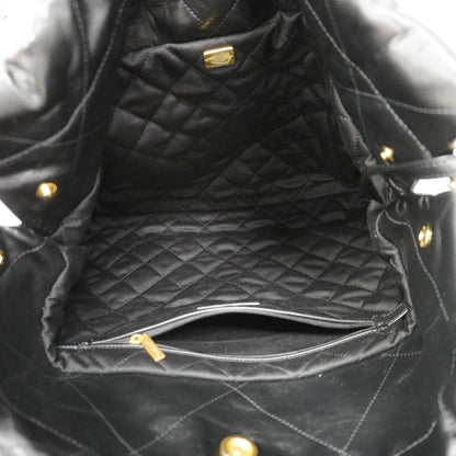 Chanel Shoulder Bag 22 Calf Black Chien Pants Gold — view 4