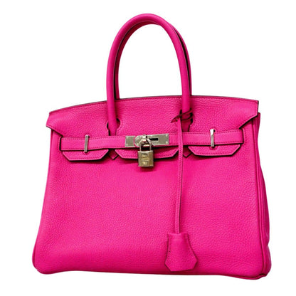 Hermes Handbag Birkin 30 Togo Rose Purple Silver