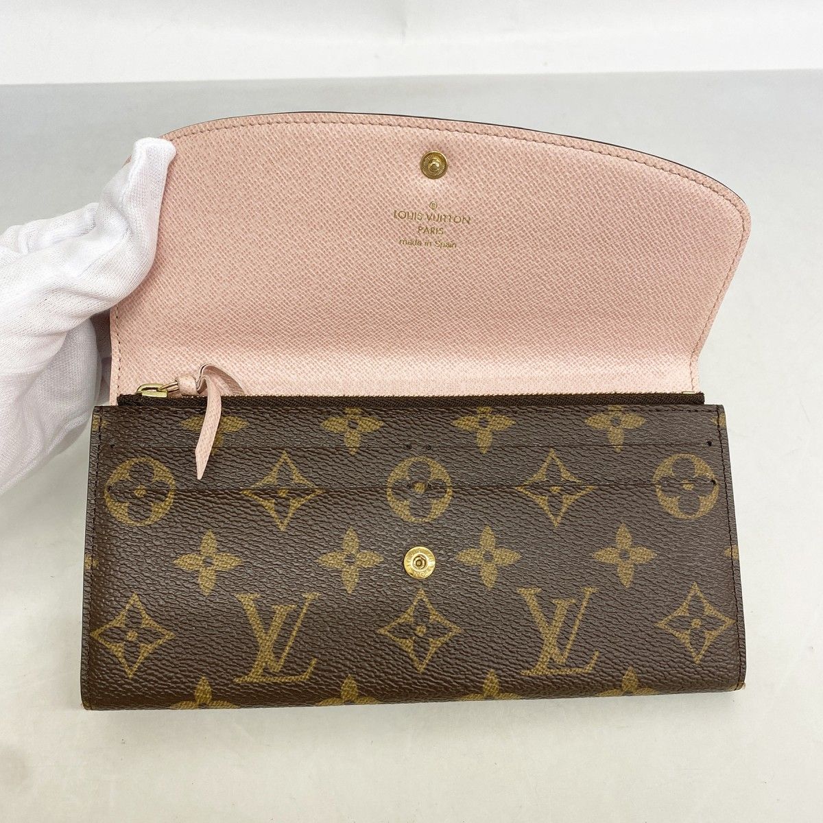Louis Vuitton Wallet Monogram Portefeuille Emily Brown Rose Velours — view 8